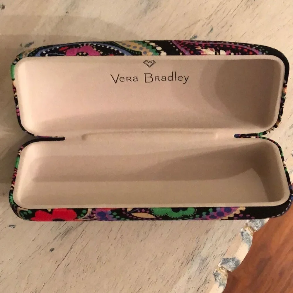 Vera Bradley Floral, happy, hard, sunglass, case, clam shell